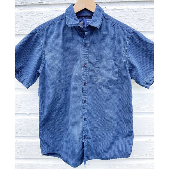 Rugby University Other - Rugby Univeristy Shirt Mens M Blue Microcheck 100% Cotton Casual Button Down